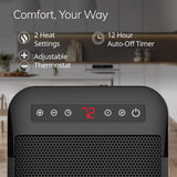 Lasko CD09101 MyHeat Max 9" Digital Ceramic Space Heater with Tip Switch, Black
