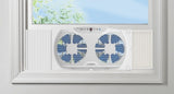 Lasko Electrically Reversible Twin Window Fan with Bluetooth Technology, W09560, White