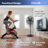 Lasko Cyclone® Max 18" Pedestal Fan (4-speed, remote, timer, black)