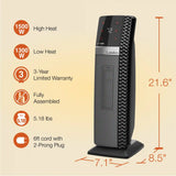 Lasko Elite Collection 1500W Ceramic Tower Space Heater with Tip-Over Switch, CT22445