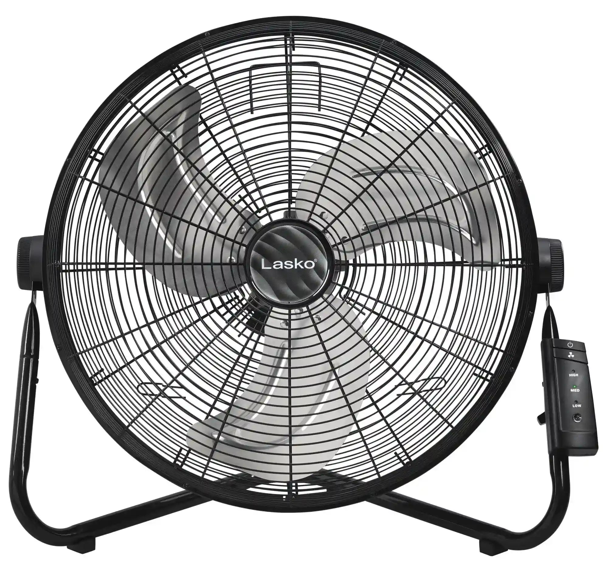 Lasko 20" 3-Speed Pivoting High Velocity Utility Floor or Wall Mount wan with Remote, H20685, Black