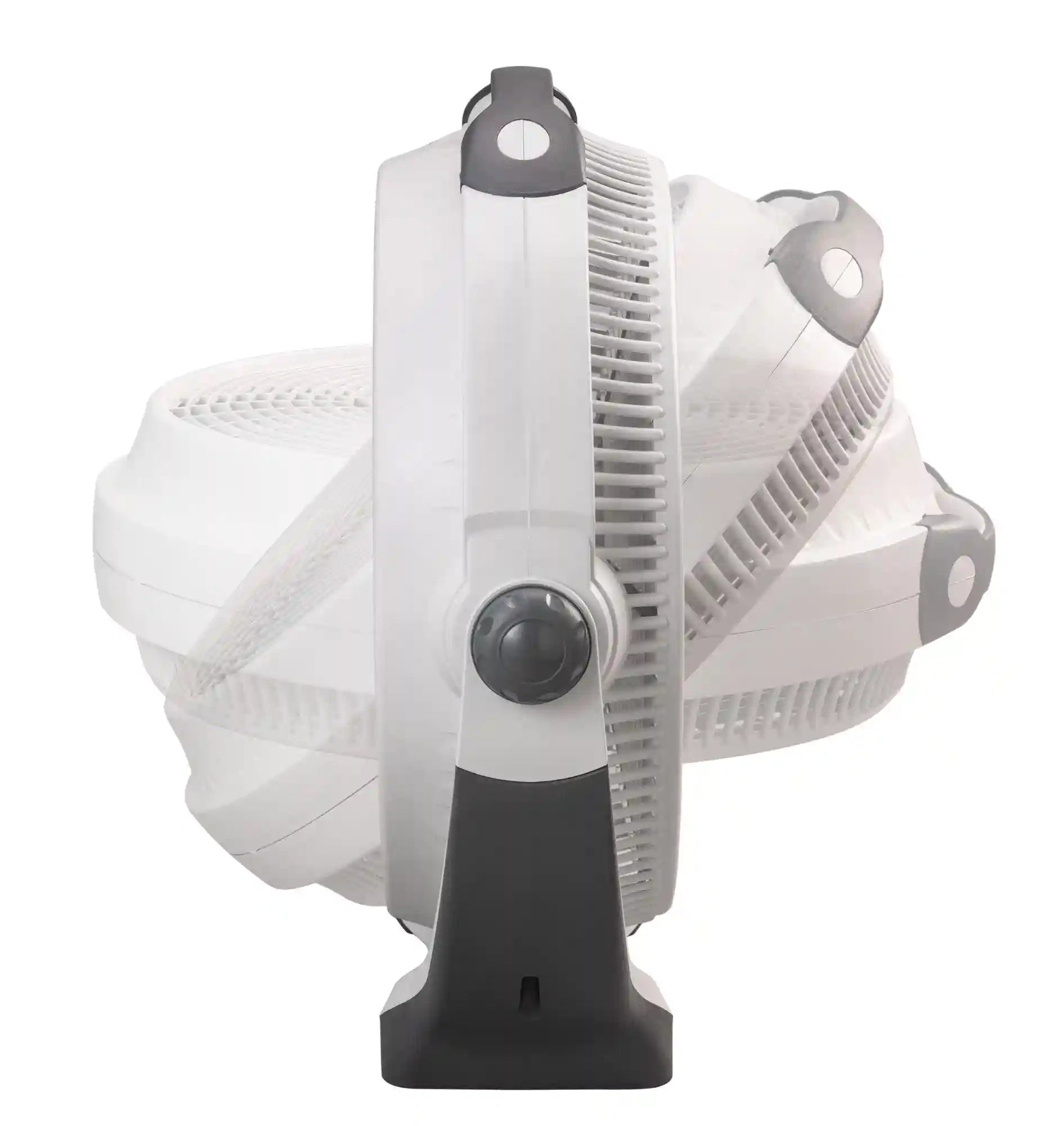 Lasko Wind Machine® 20" Air Circulator Floor Fan (3-speed, manual, 360° airflow, light gray)