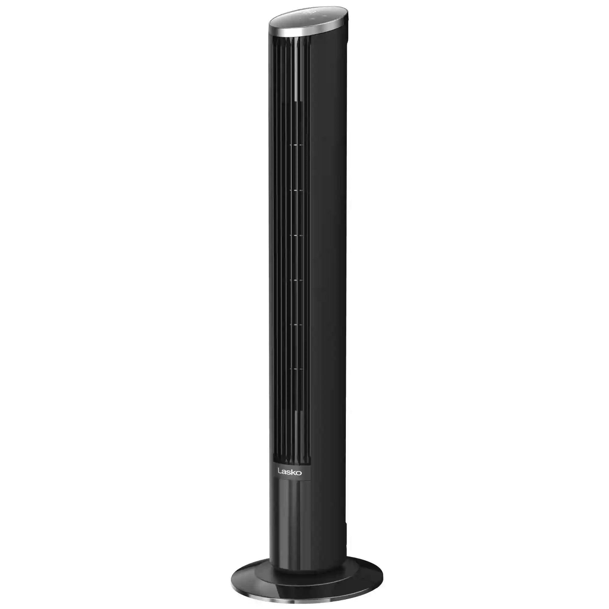 Lasko WhisperForce™ DC 42" Tower Fan (12-speed, remote, black/silver)