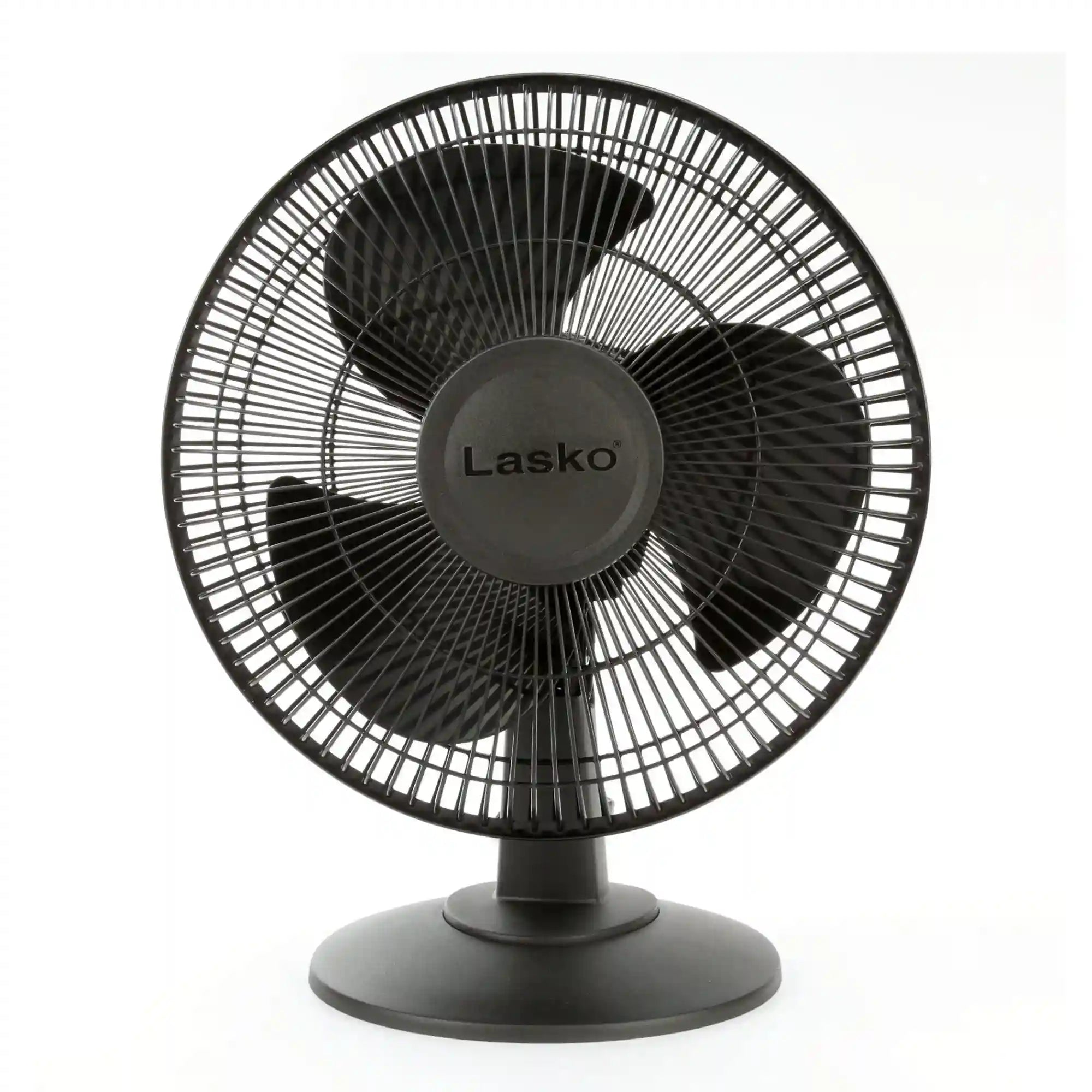 Lasko 12" Table Top Fan (3-speed, manual, 180° oscillation, black)
