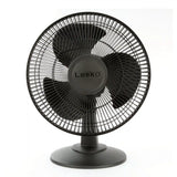 Lasko 12" Table Top Fan (3-speed, manual, 180° oscillation, black)
