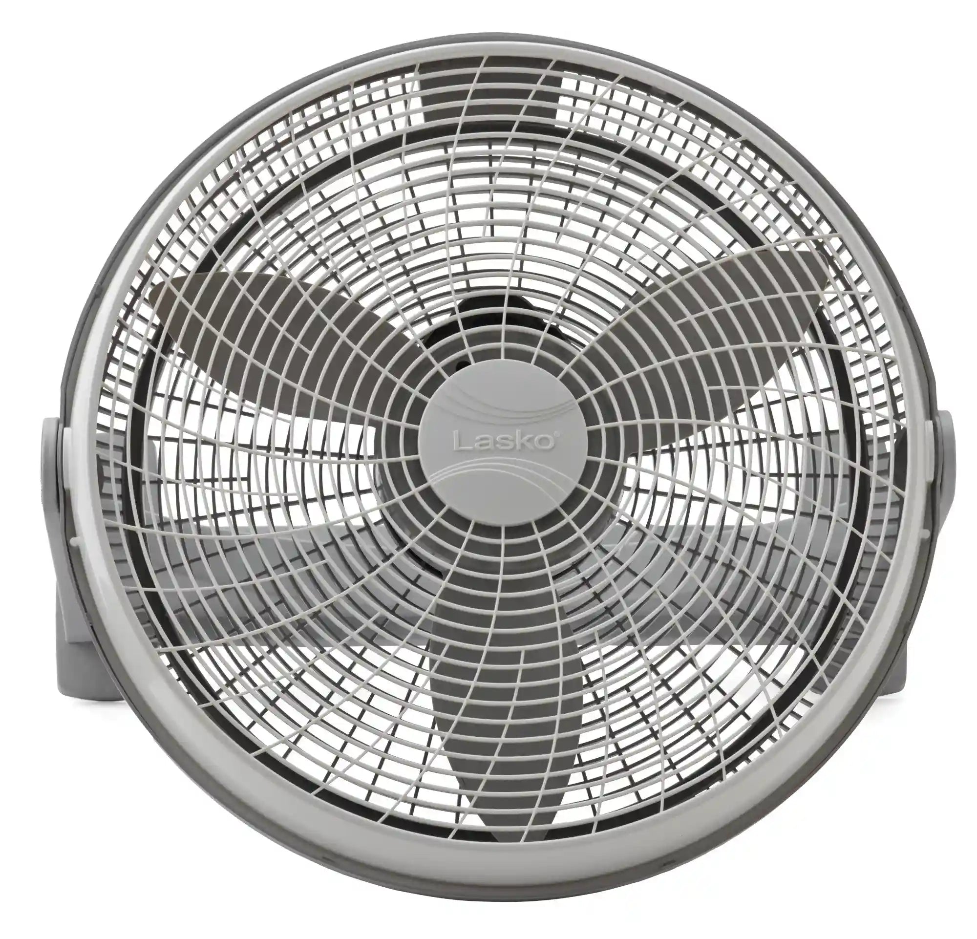Lasko 20" Air Circulator Floor Fan (3-speed, manual, 360° airflow, silver)