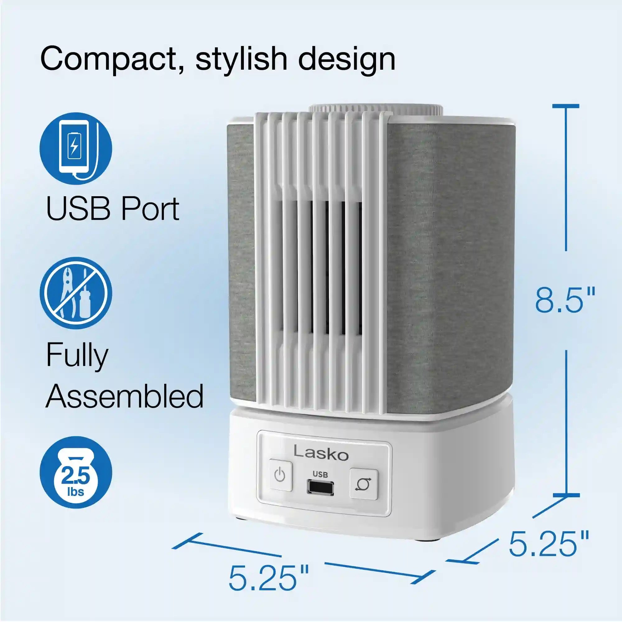 Lasko SlumberBreeze 2-in-1 Table Fan and White Noise Machine, SB101, White
