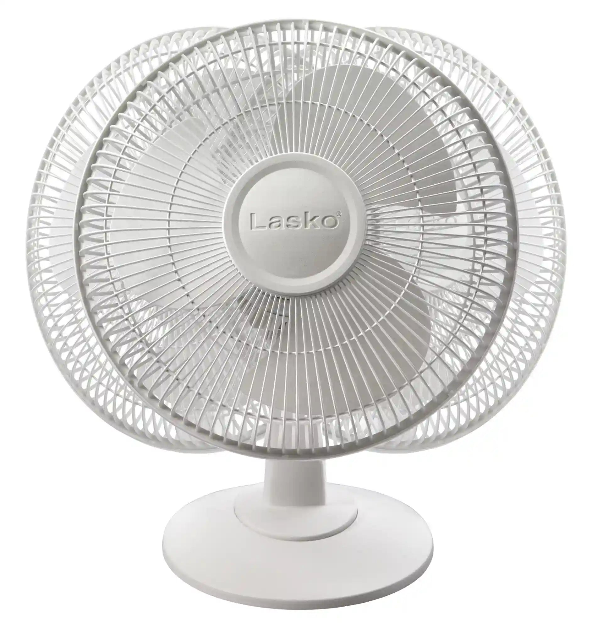 Lasko 12" Table Top Fan (3-speed, manual, 180° oscillation, white)