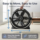 Lasko Wind Machine® 20" Air Circulator Floor Fan (3-speed, manual, 360° airflow, black)