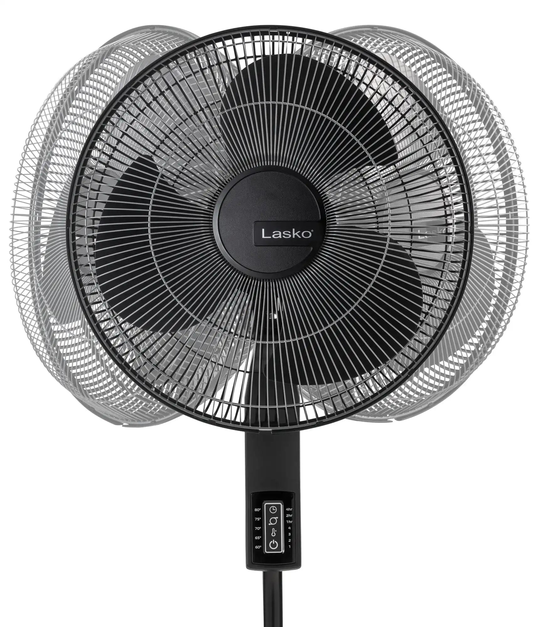 Lasko 16" Pedestal Fan (4-speed, remote, timer, thermostat, black)