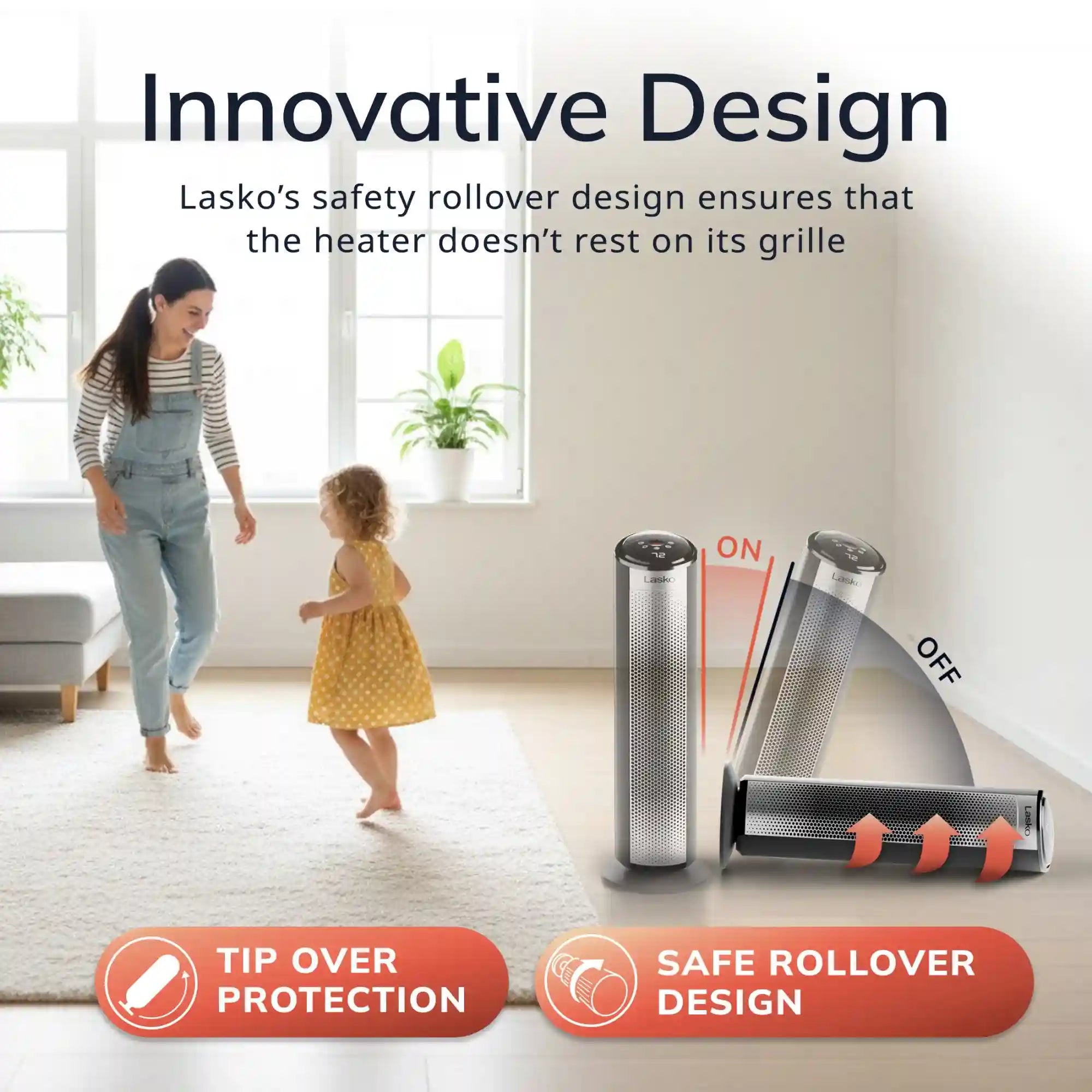 Lasko Elite 22" Tower Heater (3 heat settings, remote, timer, tip-over switch, child lock, black)