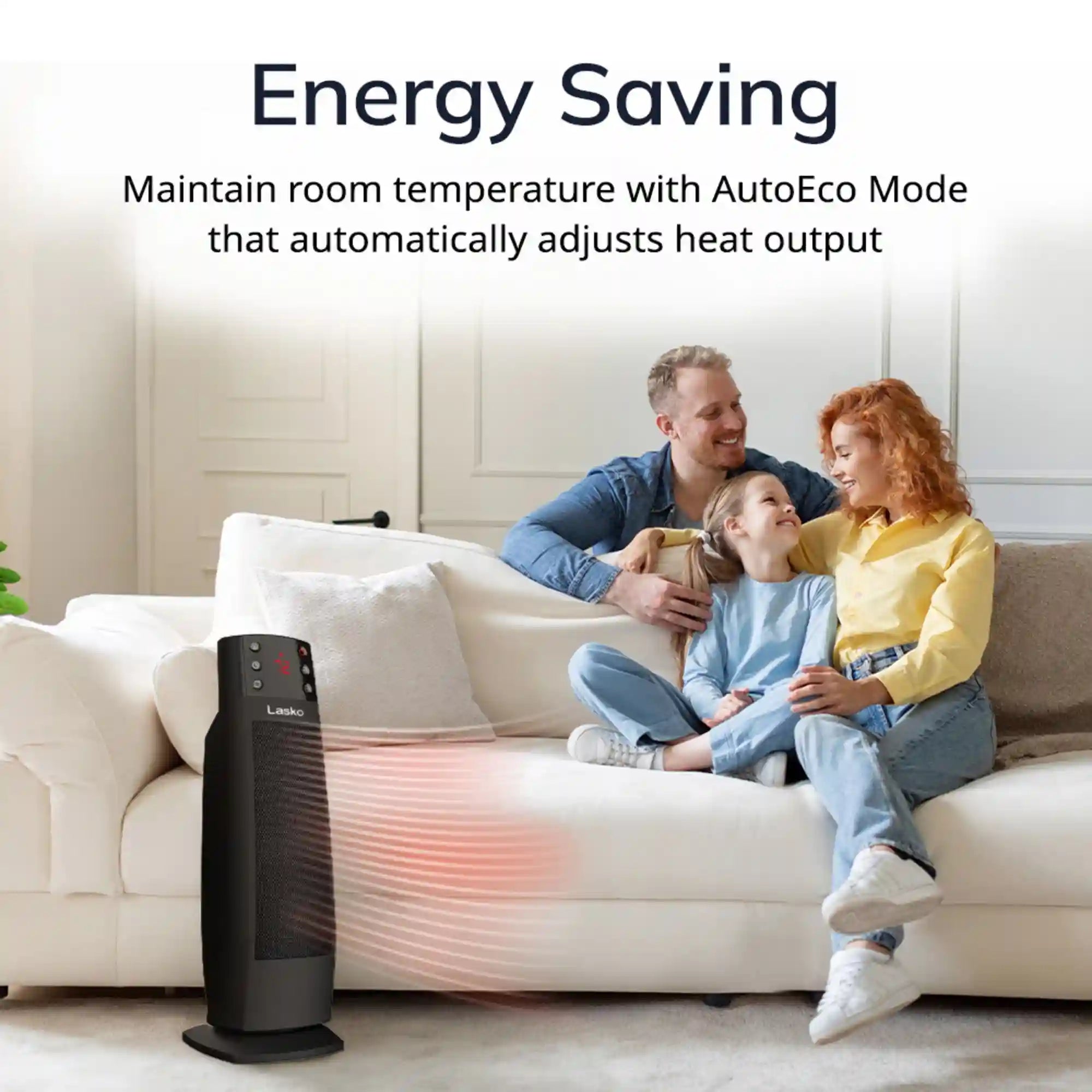 Lasko CT22850 1500W Ceramic Tower Space Heater with Tip-Switch and Remote: Black