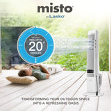 Lasko YF321 42" Misting Outdoor Tower Fan with 10-Foot Power Cord and 4 speeds: White