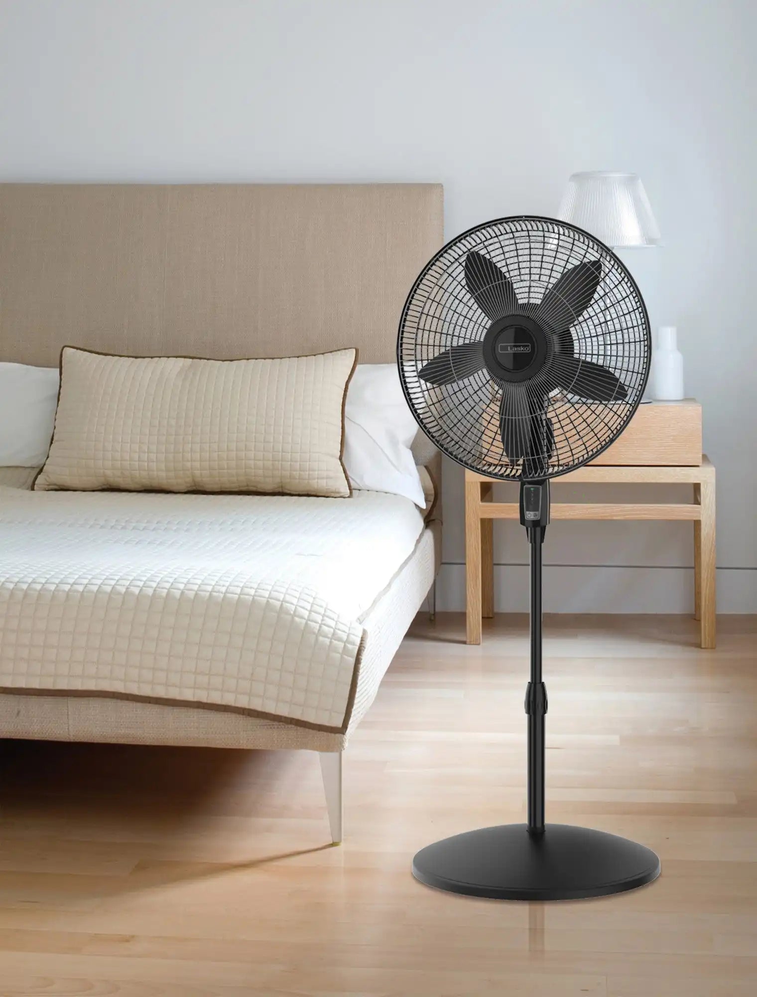 Lasko Cyclone® Max 18" Pedestal Fan (4-speed, remote, timer, black)