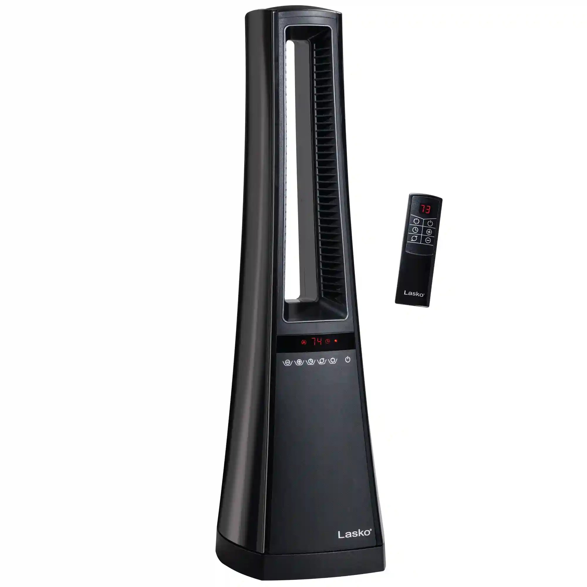 Lasko Air Logic 27" Bladeless Tower Heater (2 heat settings, remote, timer, black)