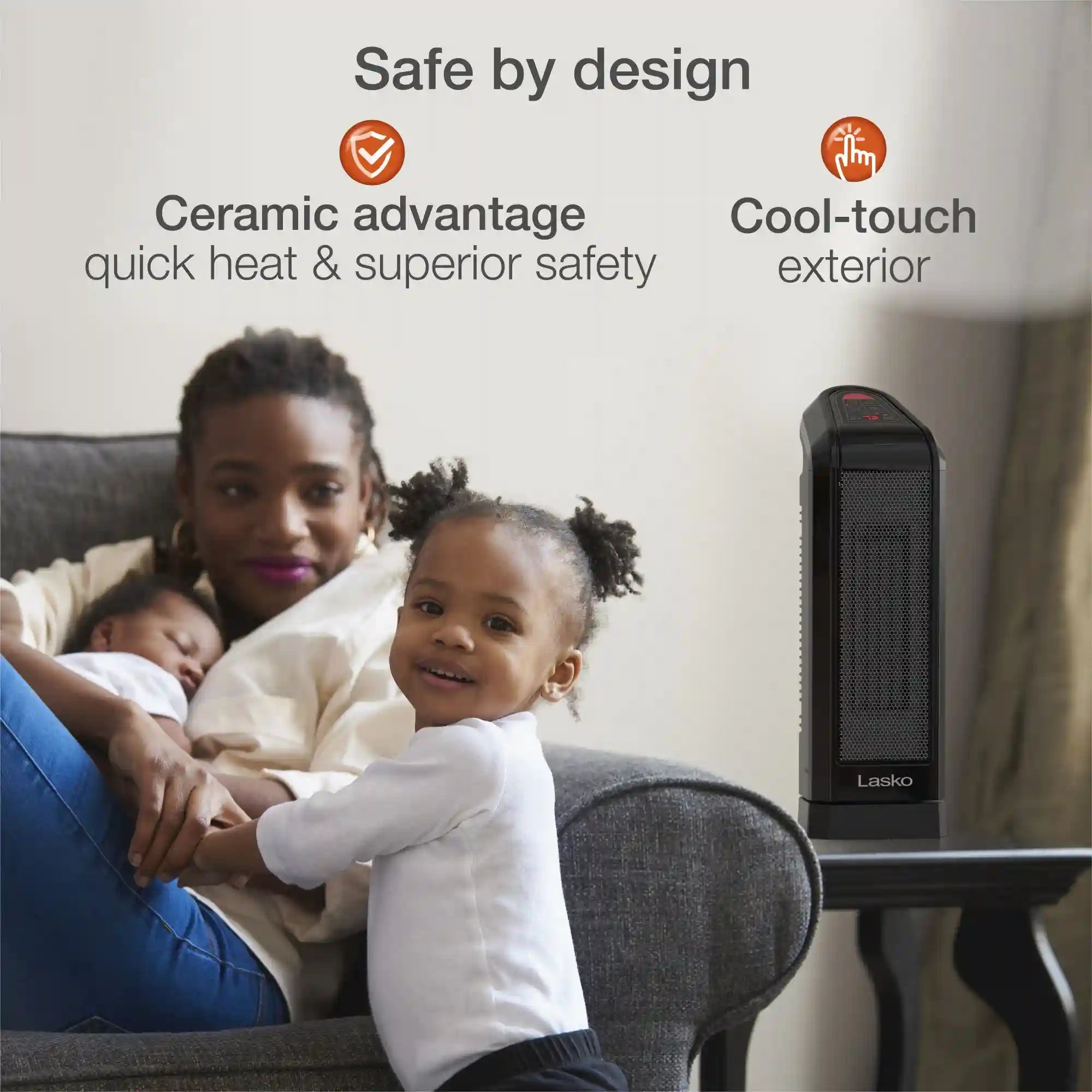 Lasko 16" Digital Ceramic Tower Heater with Remote (black, model CT16670)