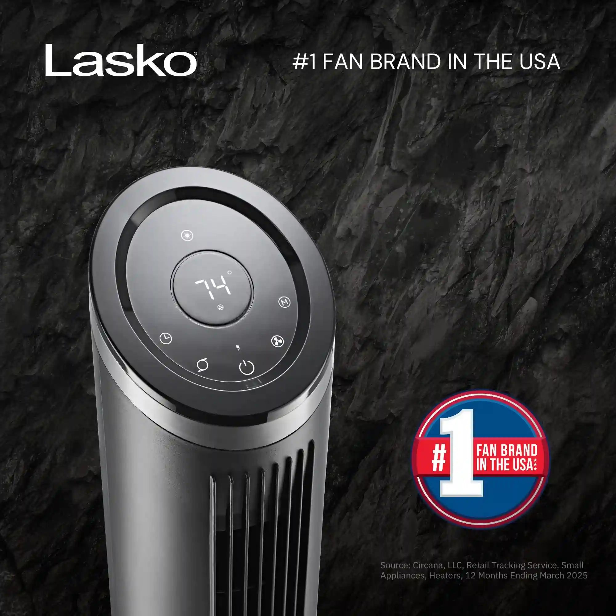 Lasko Summit 42" Tower Fan (6-speed, remote, timer, black)