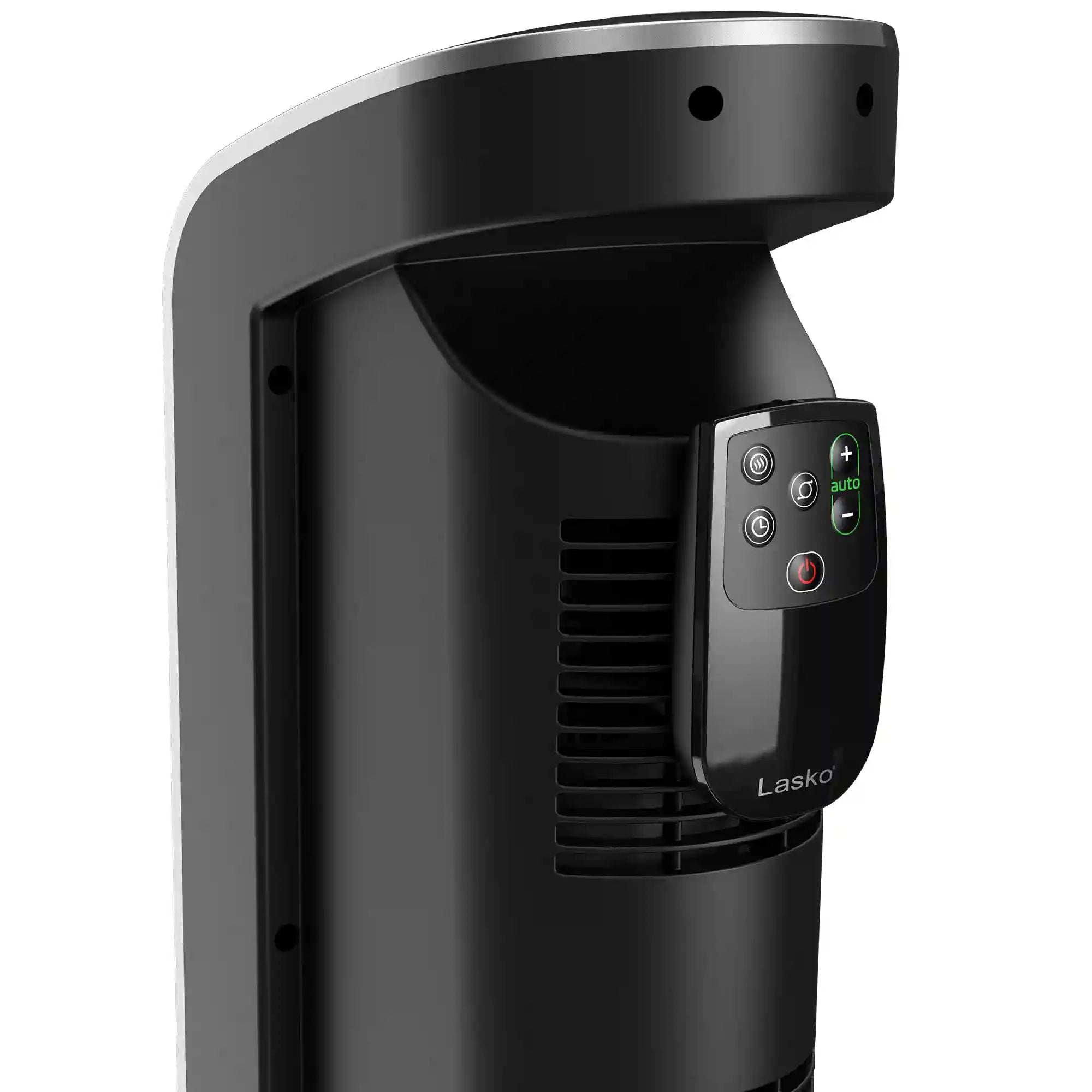 Lasko 22" Ceramic Tower Heater (3 heat settings, remote, timer, thermostat, tip-over switch, black)