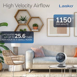 Lasko Whirlwind 7" Orbital Air Circulator Fan (3-speed, remote, white)