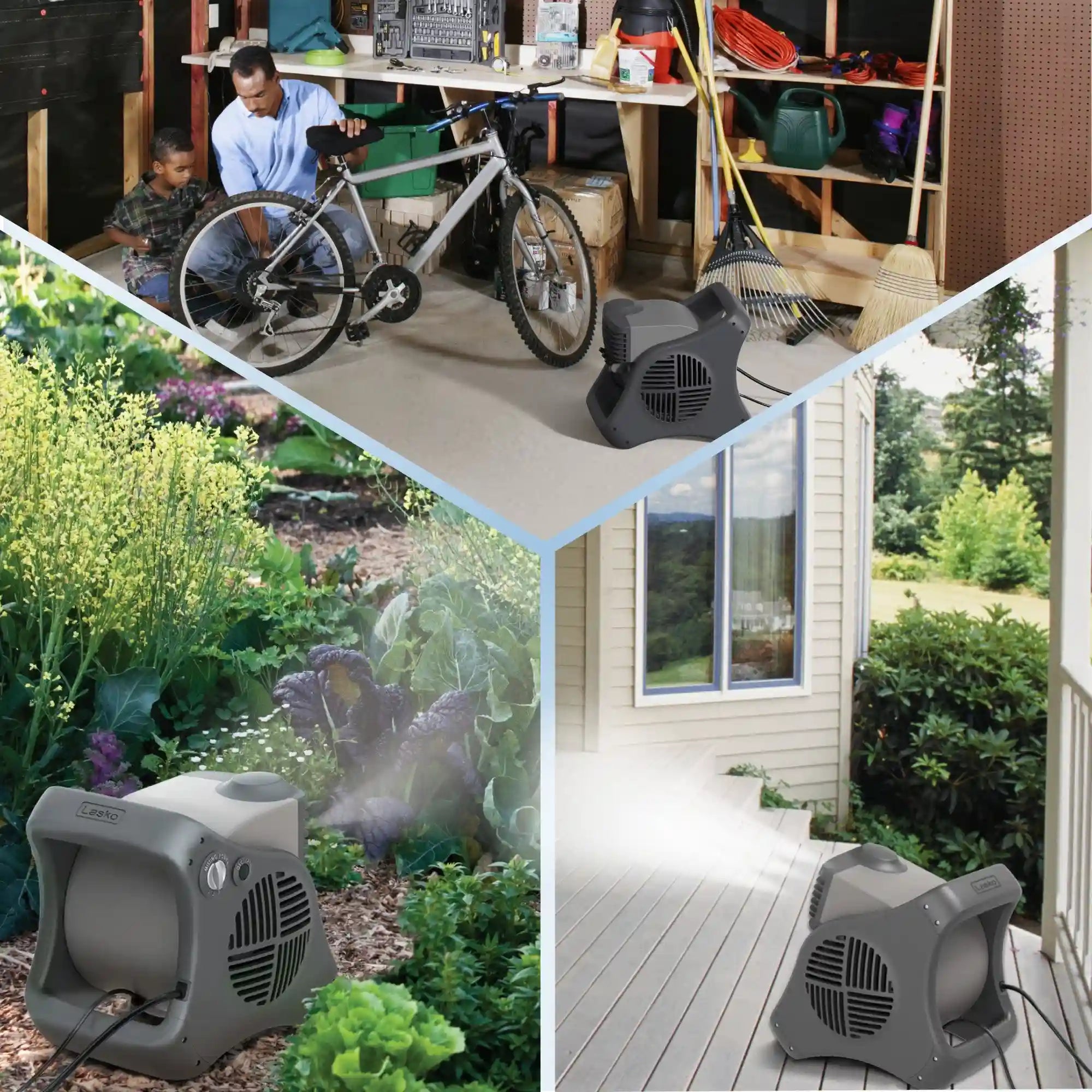 Lasko Misto® Outdoor Misting Fan (3-speed, pivoting, 9' hose, GFCI, black)