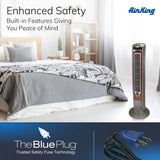Air King Wind Curve® 42" Tower Fan (3-speed, ionizer, brown/tan)