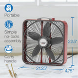 Lasko 20" 3-Speed Pro Power™ Industrial Grade Box Fan (red)