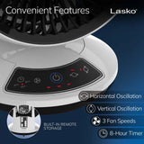 Lasko Whirlwind 7" Orbital Air Circulator Fan (3-speed, remote, white)