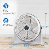 Lasko Cyclone® 20" Air Circulator Floor Fan (3-speed, manual, 90° oscillation, white)