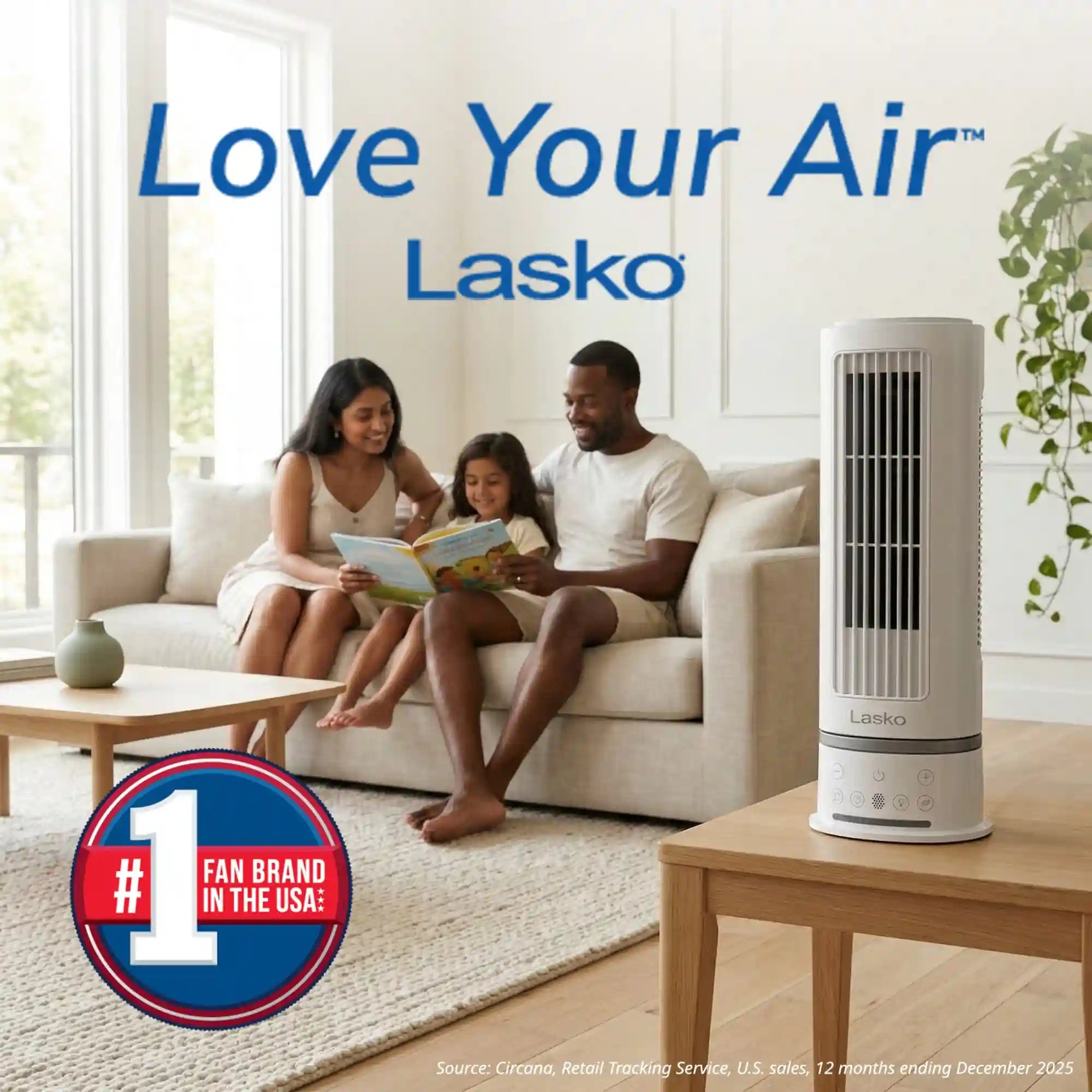Lasko WhisperForce™ DC 14" Table Top Fan (12-speed, remote, timer, white)