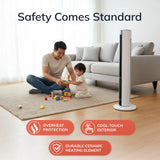 Lasko 1500W Electric All Season Tower Fan & Space Heater with Timer and  Remote, FH500, White