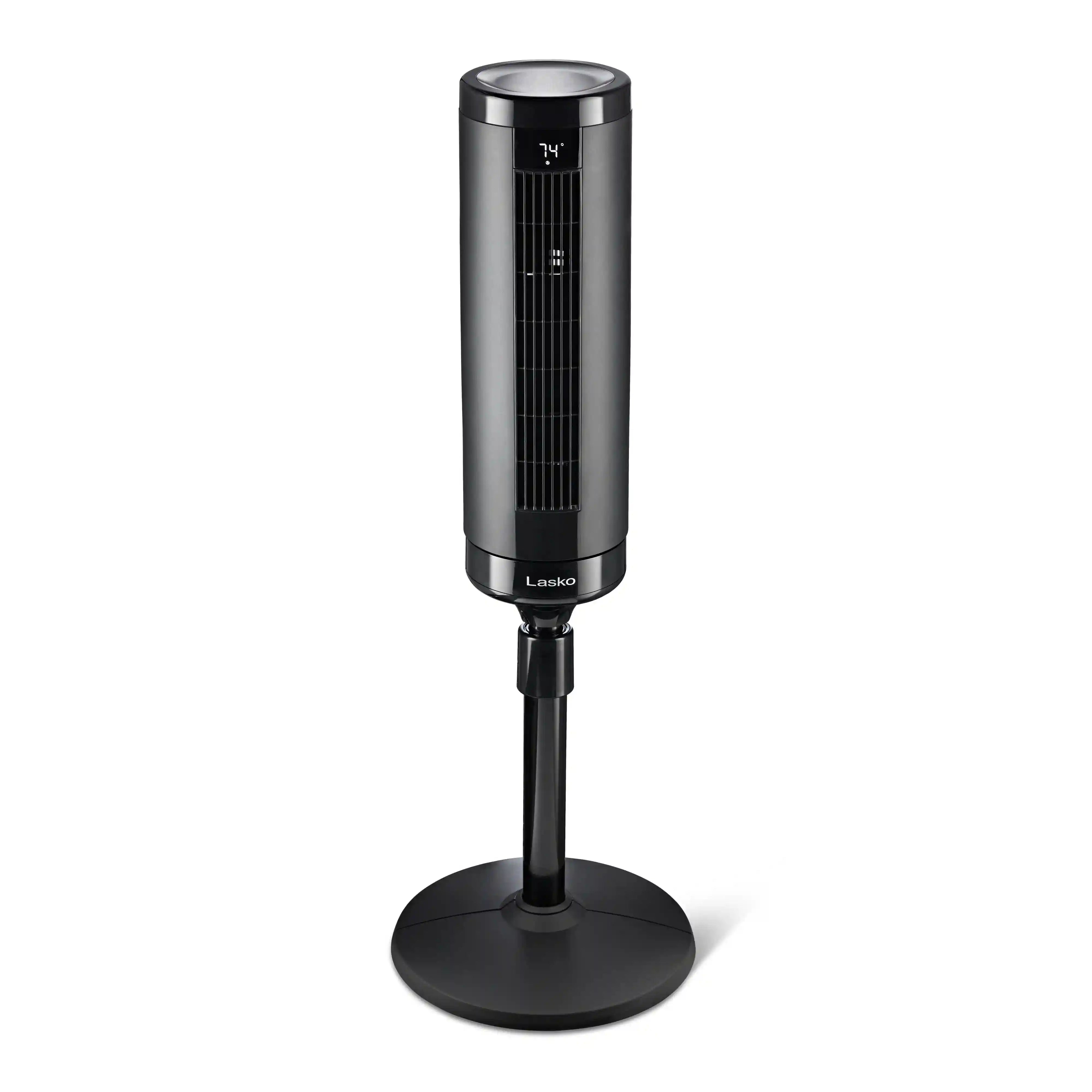 Lasko Summit Whisperforce™ DC 54" Pedestal Tower Fan (8-speed, remote, timer, black)