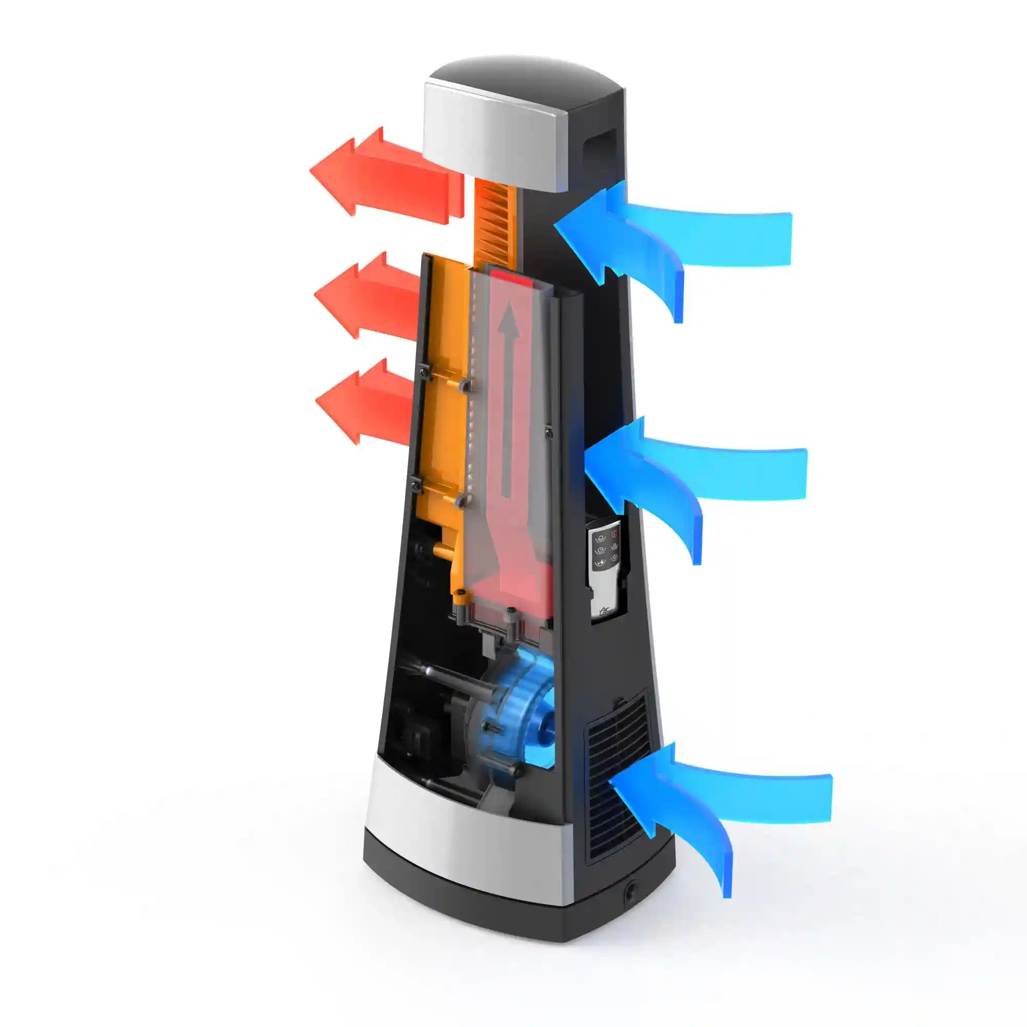 Lasko Air Logic 27" Bladeless Tower Heater (2 heat settings, remote, timer, white/gray)