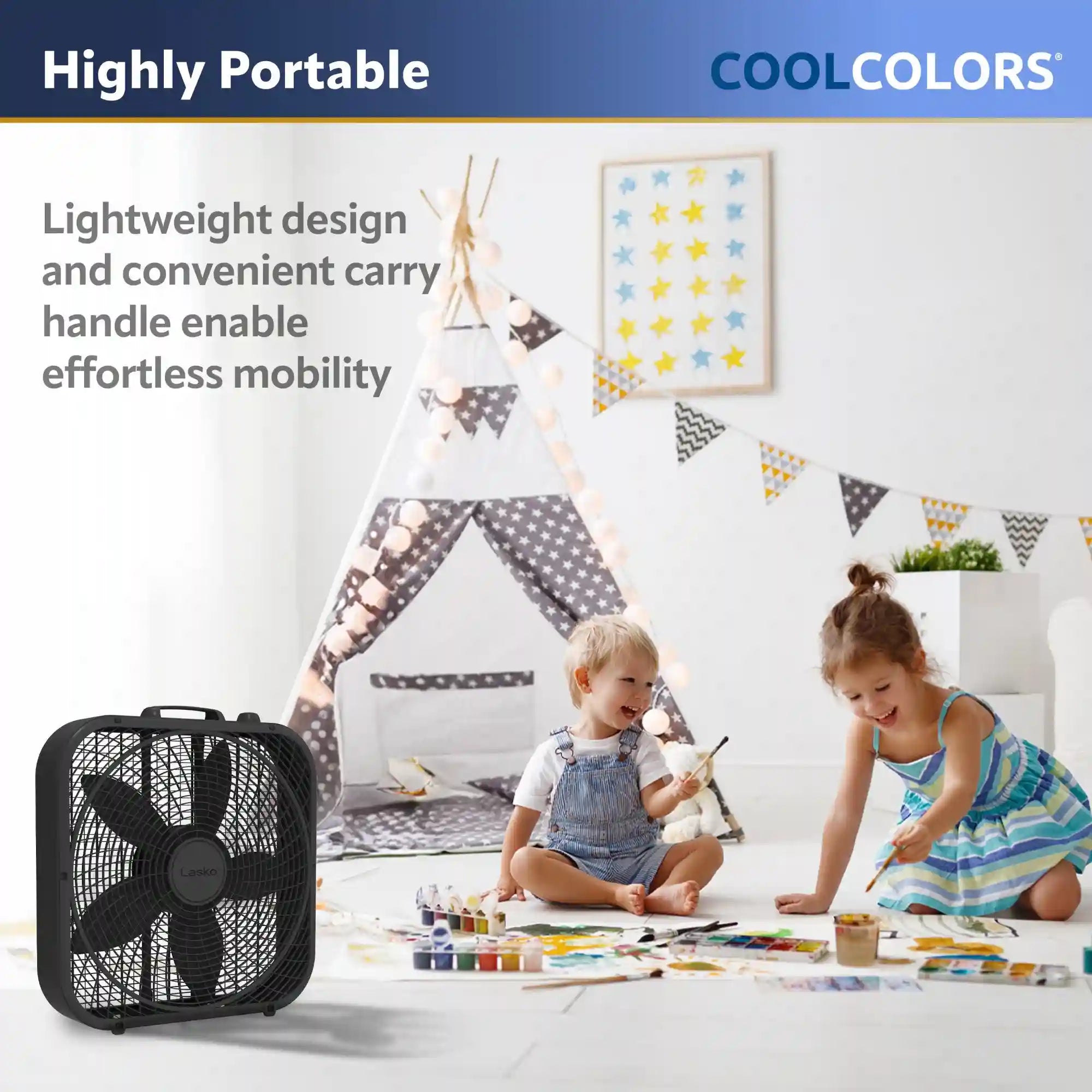 Lasko B20301 20" Weather Resistant Box Fan with 3 Speeds