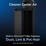 Lasko WhisperForce™ DC 36" Tower Fan (12-speed, remote, timer, air filtration, black)